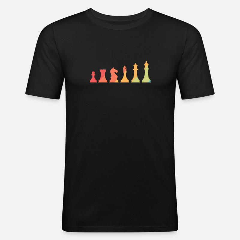 Échecs, Casse-tête, Jeu de société - T-shirt près du corps Homme - noir