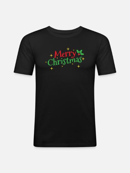 Merry Christmas Weihnachten - Men's Slim Fit T-Shirt - black