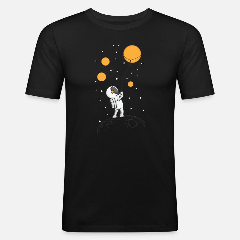 Astronaute dans l’espace lointain - T-shirt près du corps Homme - noir