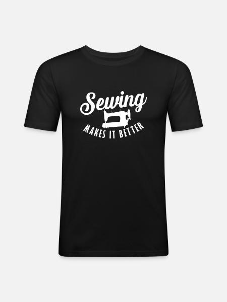 Sewing Makes it Better Nähen - Men's Slim Fit T-Shirt - black