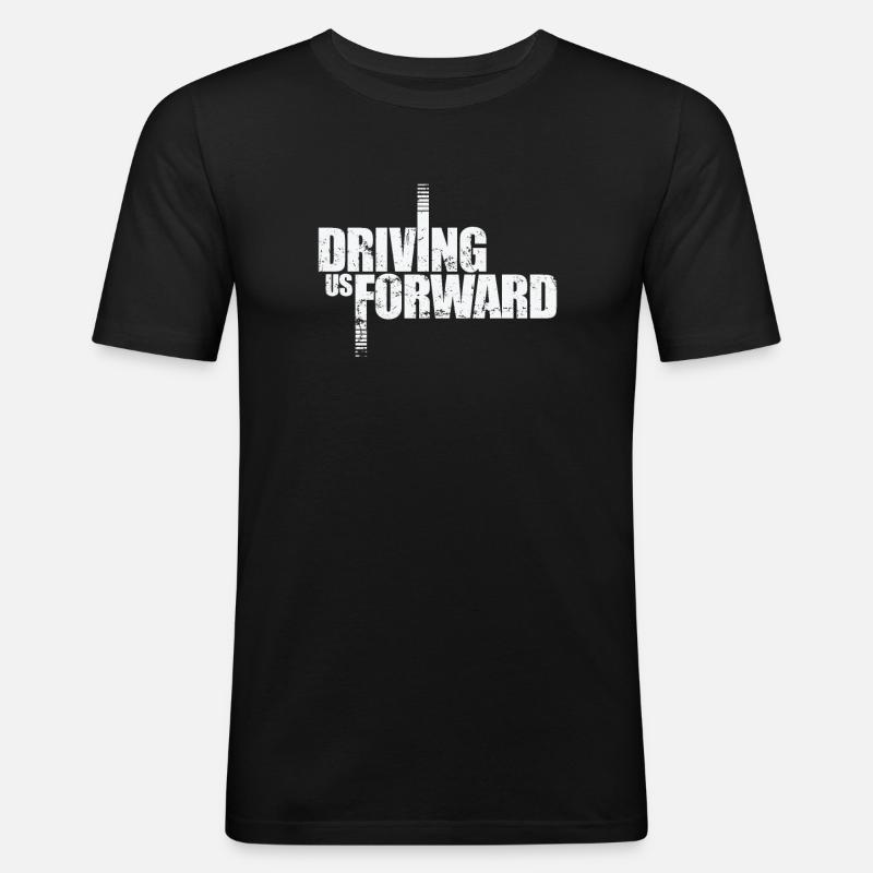 Driving Us Forward - Männer Slim Fit T-Shirt - Schwarz