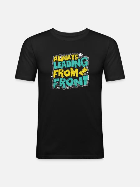 Always Leading from the Front - Men's Slim Fit T-Shirt - black