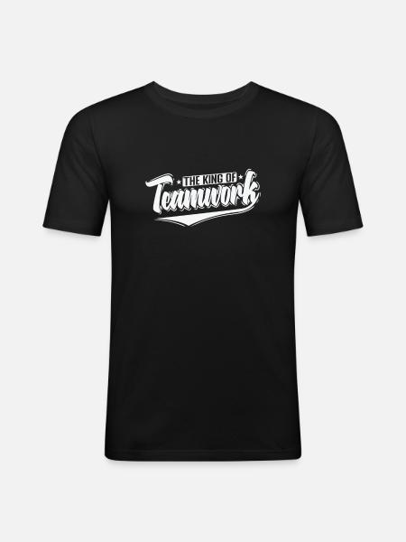 The King of Teamwork - Men's Slim Fit T-Shirt - black