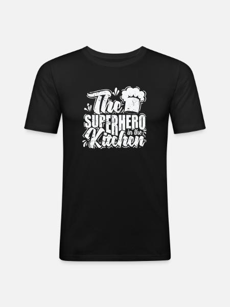 The Superhero in the Kitchen - Men's Slim Fit T-Shirt - black