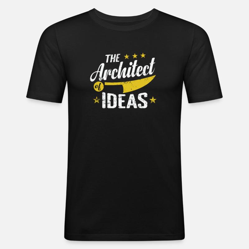 L’architecte des idées - T-shirt près du corps Homme - noir