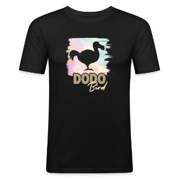 Dodo Bird - Men's Slim Fit T-Shirt - black - Front - Nik (191cm)