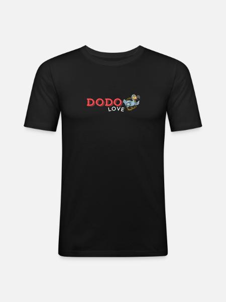 Dodo Love Tier - Männer Slim Fit T-Shirt - Schwarz