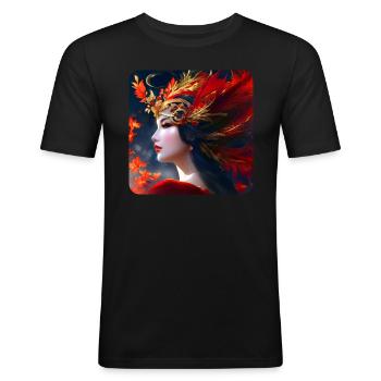 Wunderschöne Fantasy Frau - Männer Slim Fit T-Shirt - Schwarz - Vorne - Nik (191cm)