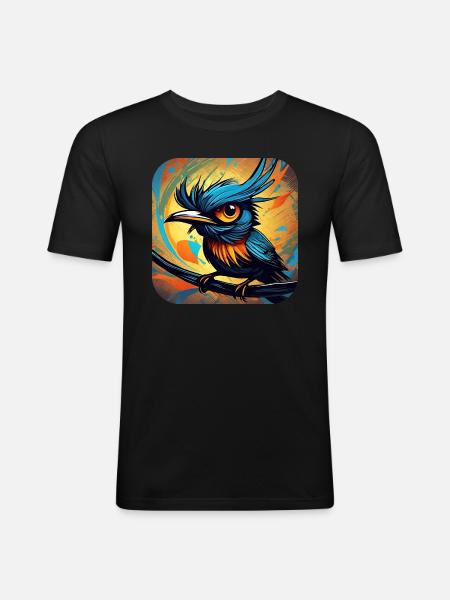Funny little bird - Men's Slim Fit T-Shirt - black
