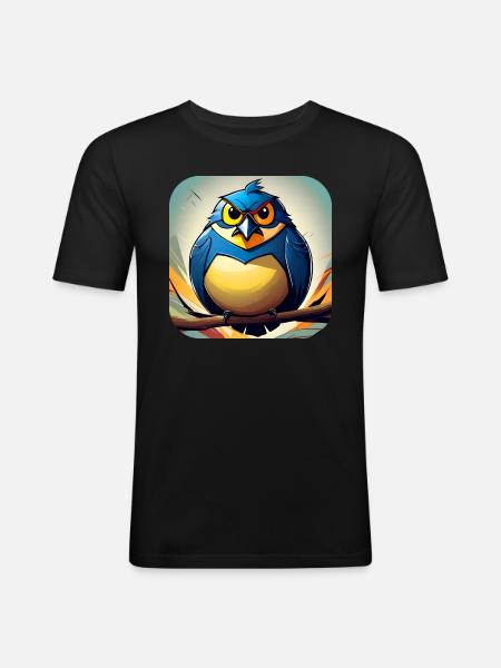 Fat little bird - Men's Slim Fit T-Shirt - black