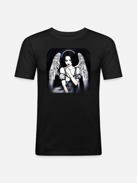 Cool Gothic Angel - Men's Slim Fit T-Shirt - black