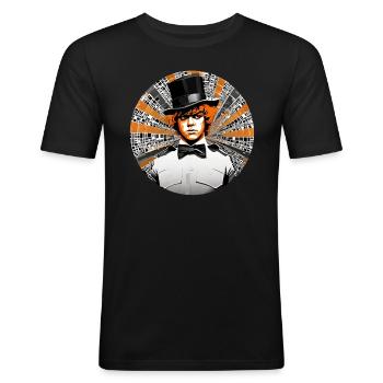 Cooles Steampunk Design - Männer Slim Fit T-Shirt - Schwarz - Vorne - Nik (191cm)