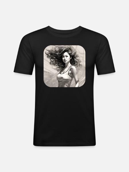 Fille cool - T-shirt près du corps Homme - noir
