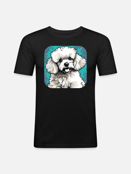 Cute Toy Poodle I - Men's Slim Fit T-Shirt - black