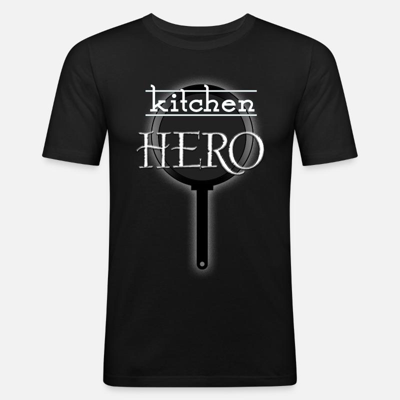 Kitchen Hero - Männer Slim Fit T-Shirt - Schwarz