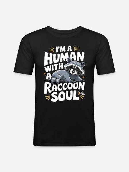 Raccoon - Men's Slim Fit T-Shirt - black