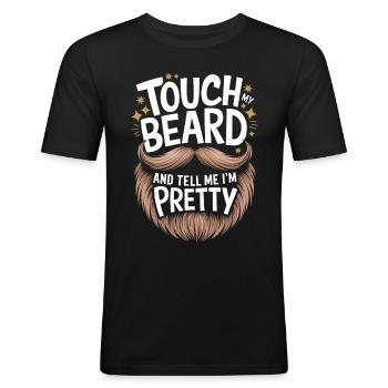 Bart Schnurrbart Bärtige Männer - Männer Slim Fit T-Shirt - Schwarz - Vorne - Nik (191cm)