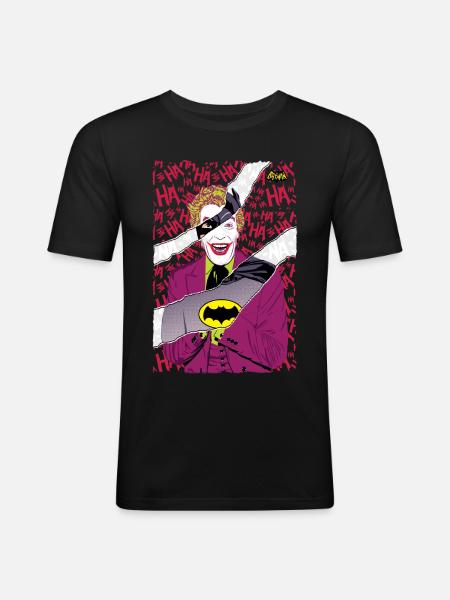 DC Comics Batman Retro Villain Joker Mash Up - Herre Slim Fit T-Shirt - sort