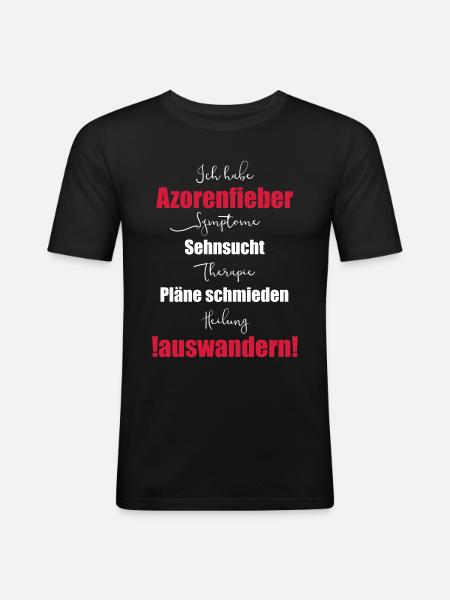 Jeg har Azorerne feber - emigrere - Herre Slim Fit T-Shirt - sort