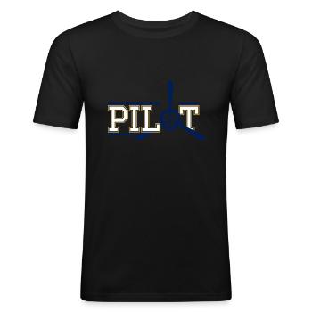 pilote - T-shirt près du corps Homme - noir - Devant - Nik (191cm)