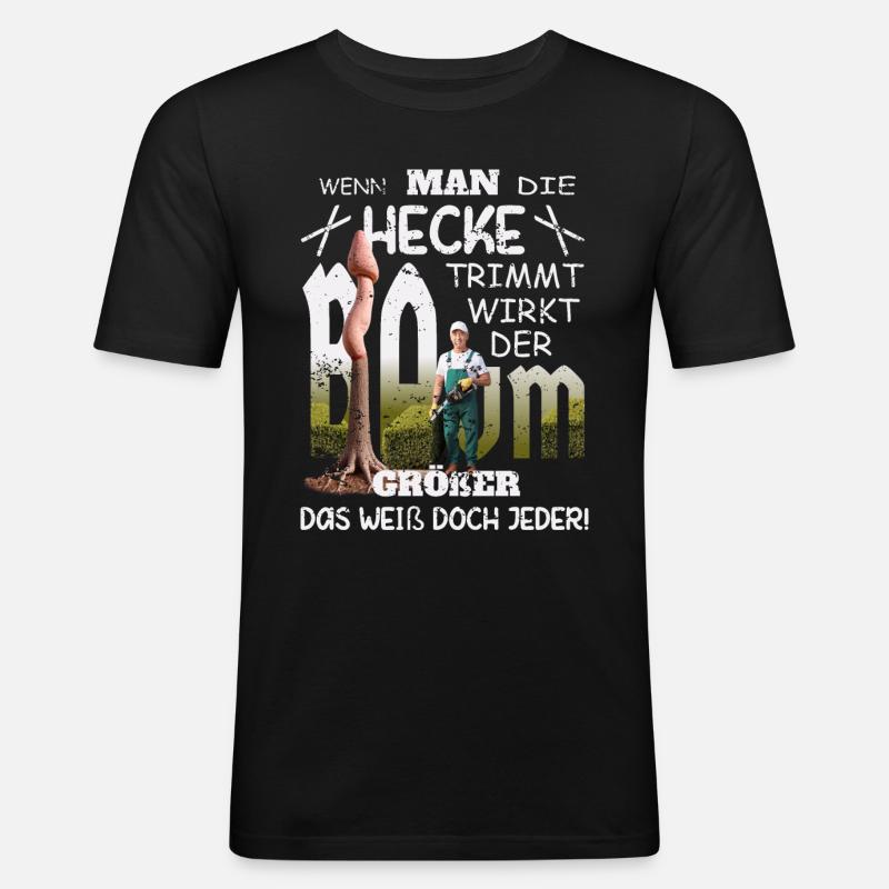 Großer Penis Baum - Männer Slim Fit T-Shirt - Schwarz