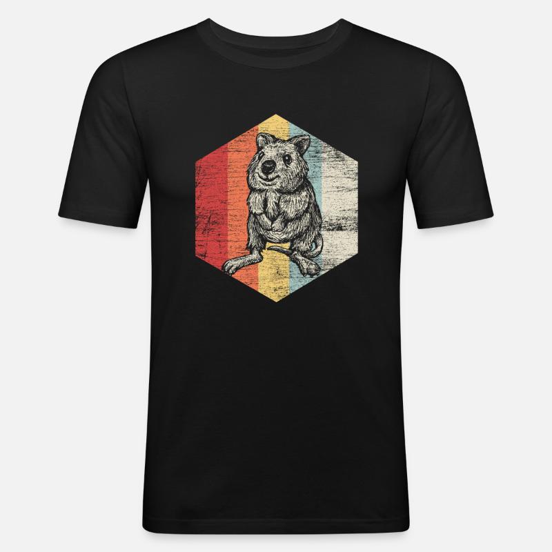 Quokka - Männer Slim Fit T-Shirt - Schwarz
