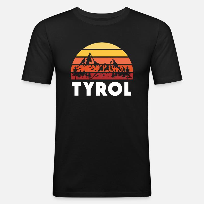 Tirol - Männer Slim Fit T-Shirt - Schwarz