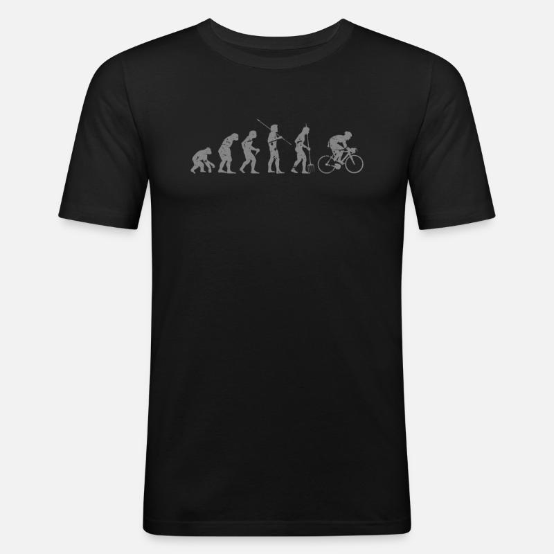 Evolution de la conduite à vélo - T-shirt près du corps Homme - noir