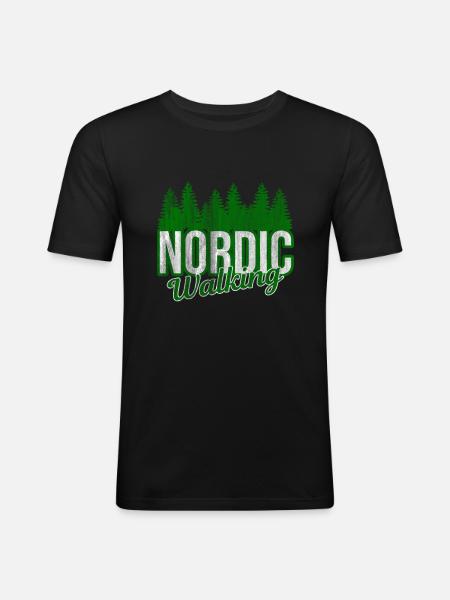 Nordic Walking - Men's Slim Fit T-Shirt - black