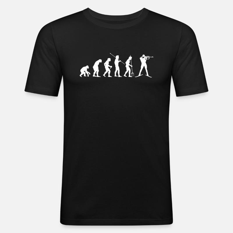 Evolution du biathlon - T-shirt près du corps Homme - noir