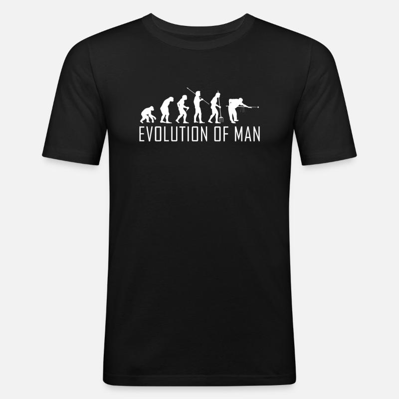 Billard Evolution - Männer Slim Fit T-Shirt - Schwarz