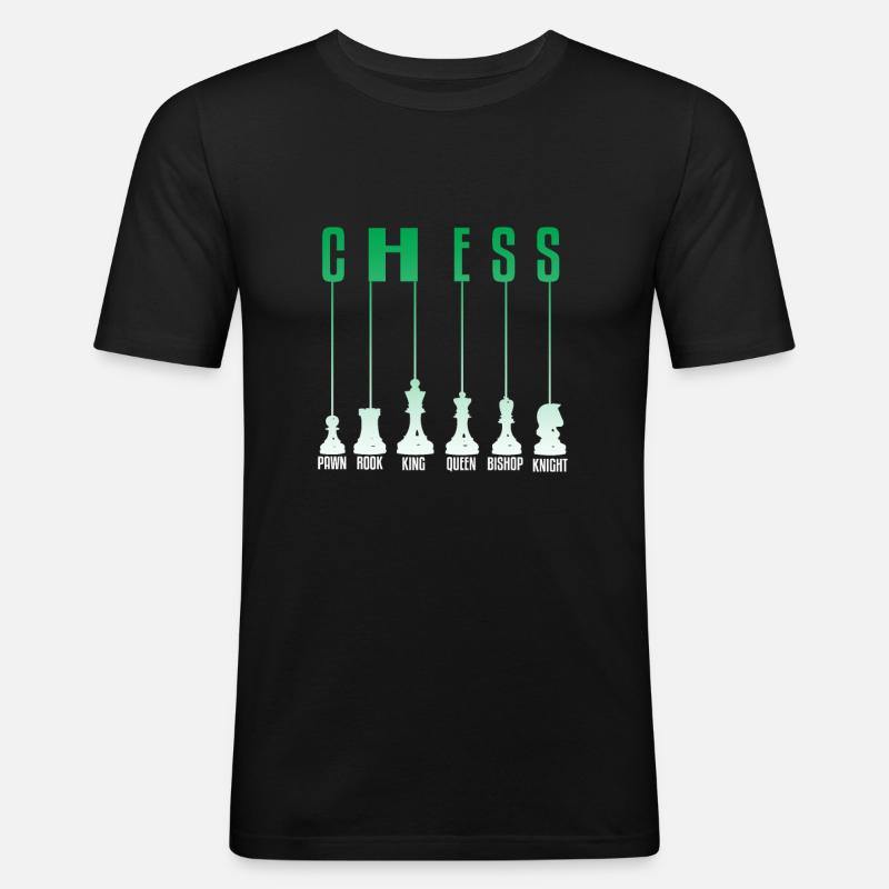 Schach - Männer Slim Fit T-Shirt - Schwarz
