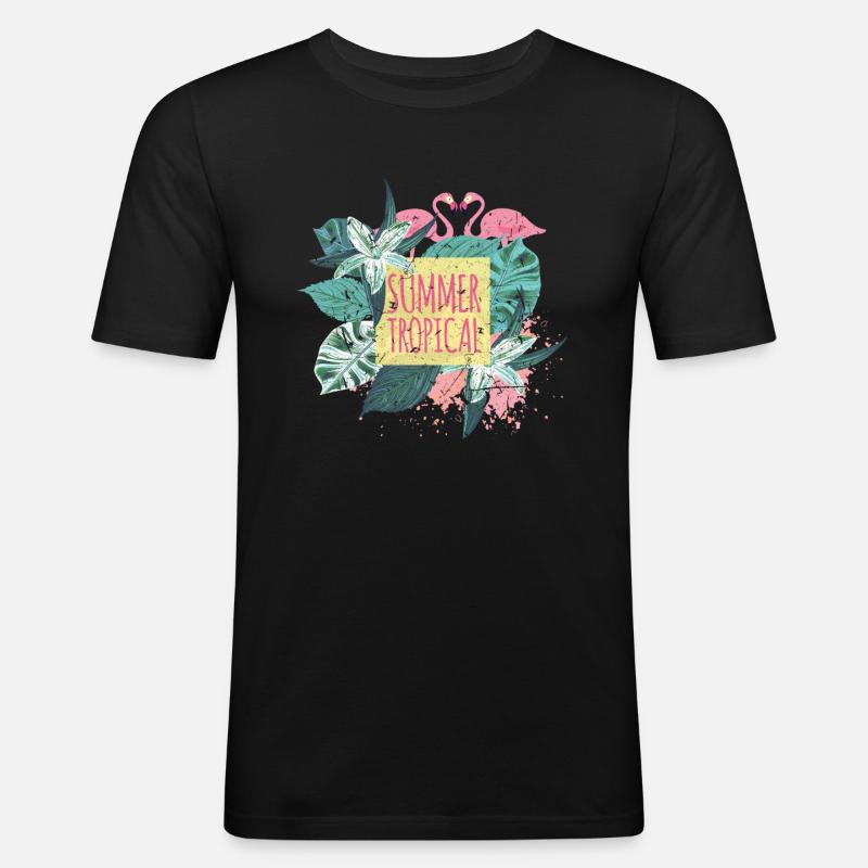 Sommer Paradies - Männer Slim Fit T-Shirt - Schwarz