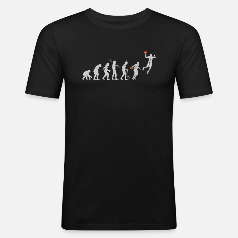 Evolution Basketball - Männer Slim Fit T-Shirt - Schwarz