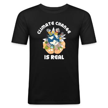 Climate change environmentalists - Men's Slim Fit T-Shirt - black - Front - Nik (191cm)