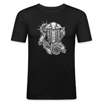 Fossilien Steinzeit - Männer Slim Fit T-Shirt - Schwarz - Vorne - Nik (191cm)