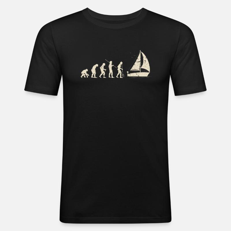 Segeln Evolution - Männer Slim Fit T-Shirt - Schwarz