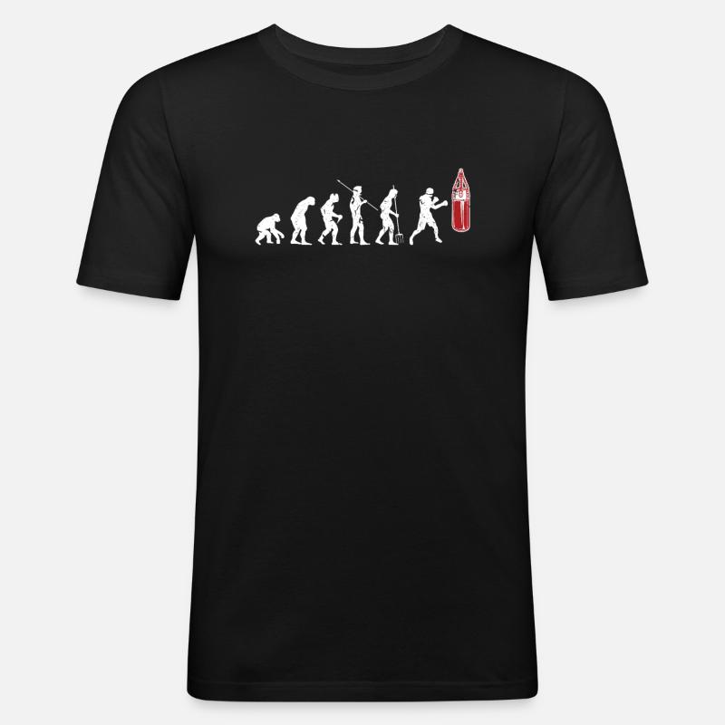 Boxen Evolution - Männer Slim Fit T-Shirt - Schwarz