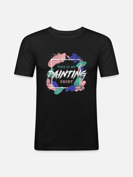 Maler - Männer Slim Fit T-Shirt - Schwarz