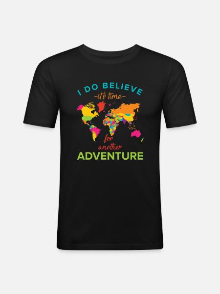 Travel adventure - Men's Slim Fit T-Shirt - black
