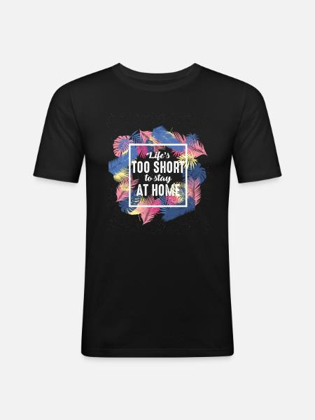 Travel at home - Men's Slim Fit T-Shirt - black