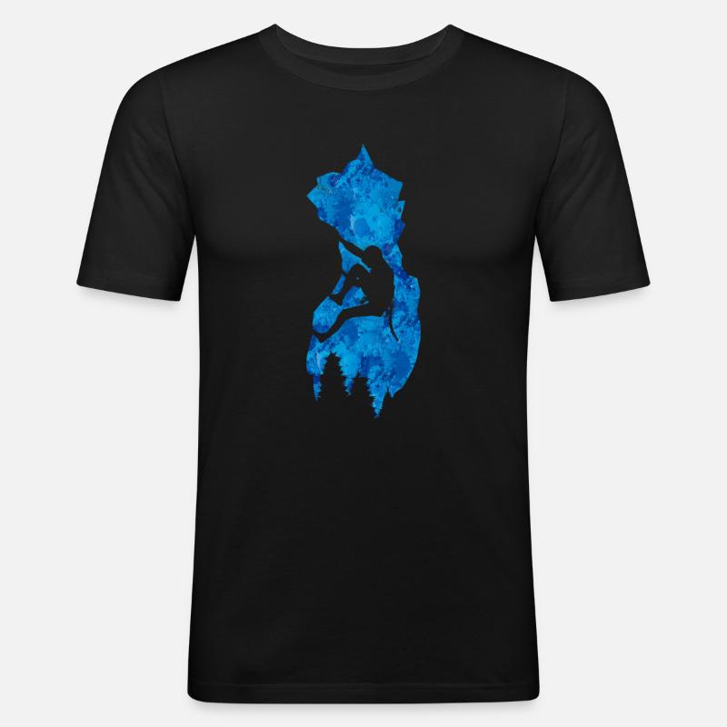 Klettern Kletterer - Männer Slim Fit T-Shirt - Schwarz