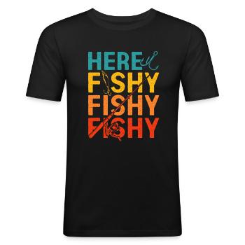 Fishing Fishing Hooks - Men's Slim Fit T-Shirt - black - Front - Nik (191cm)