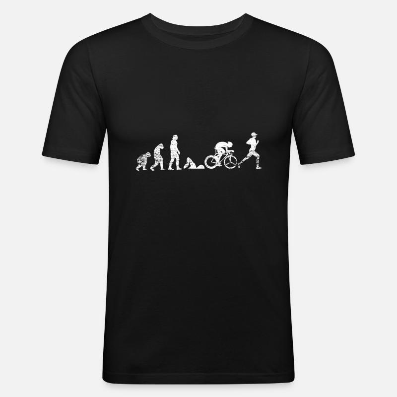 Triathlon Evolution - Männer Slim Fit T-Shirt - Schwarz