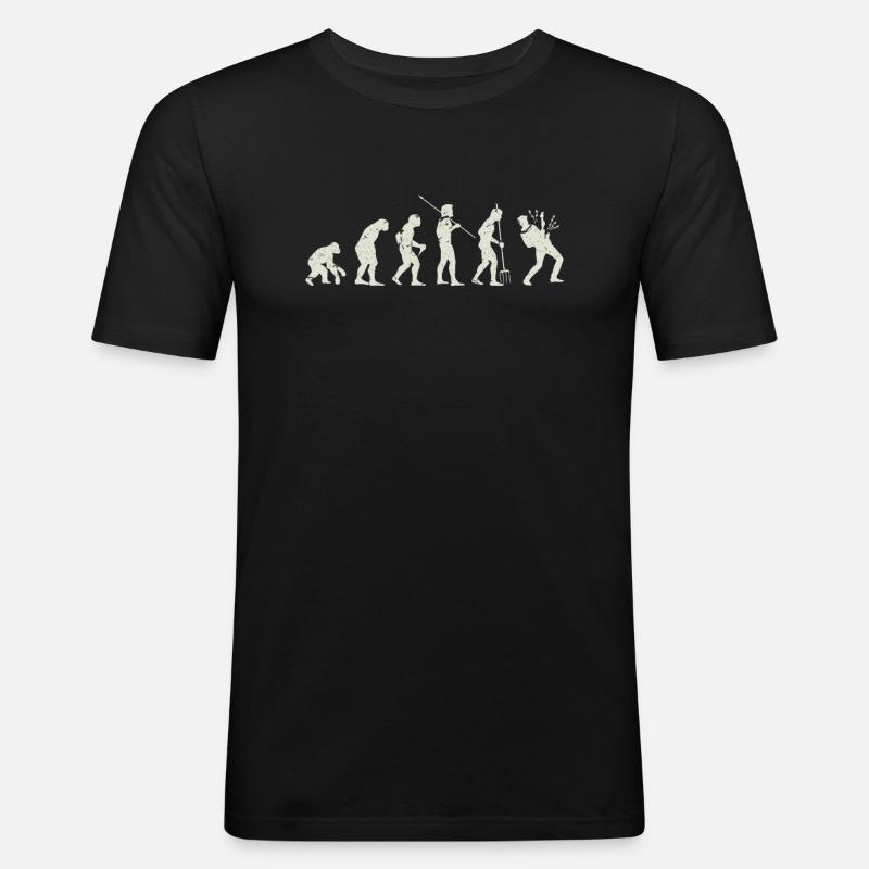 Gitarre Evolution - Männer Slim Fit T-Shirt - Schwarz