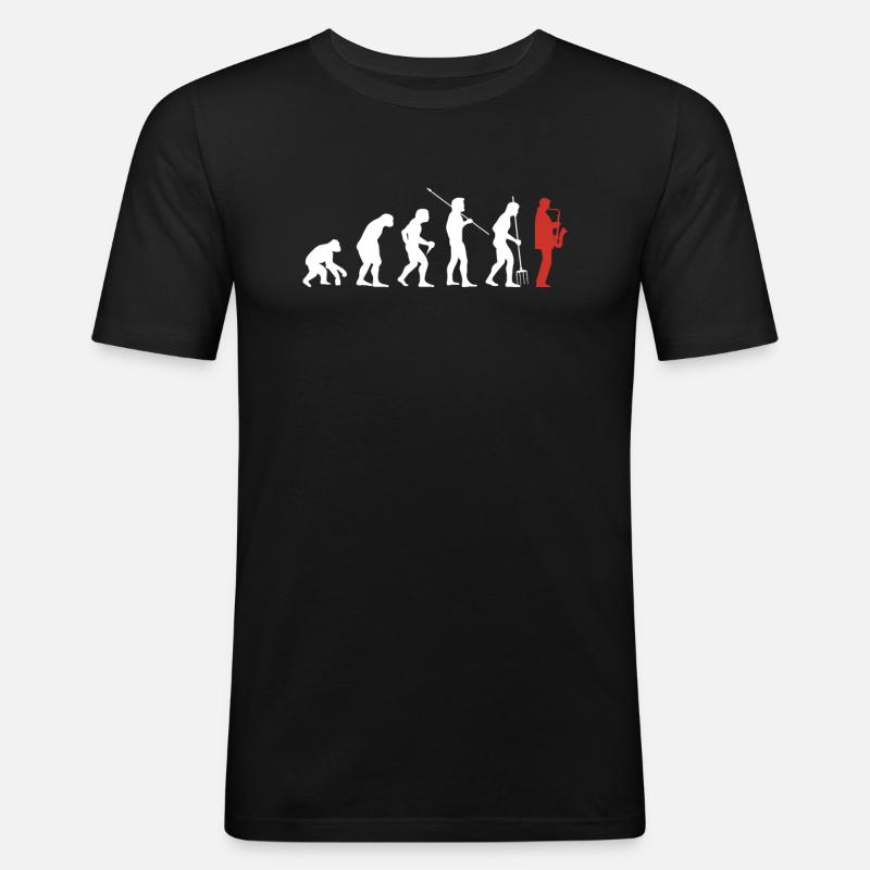 Evolution Saxophone - Men's Slim Fit T-Shirt - black