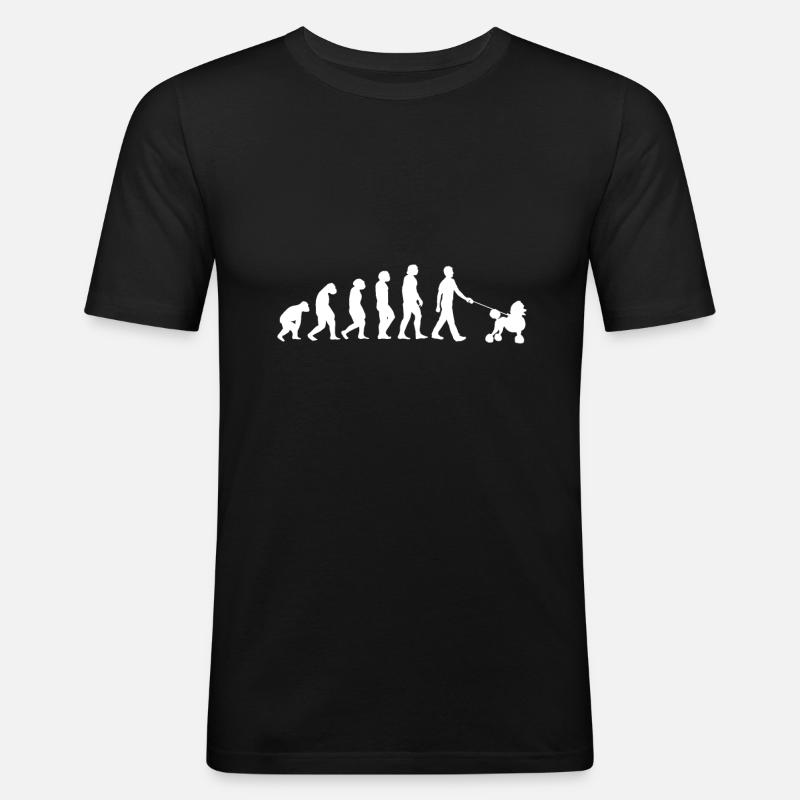 Evolution Pudel - Männer Slim Fit T-Shirt - Schwarz