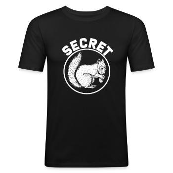 Noix d'écureuil - T-shirt près du corps Homme - noir - Devant - Nik (191cm)