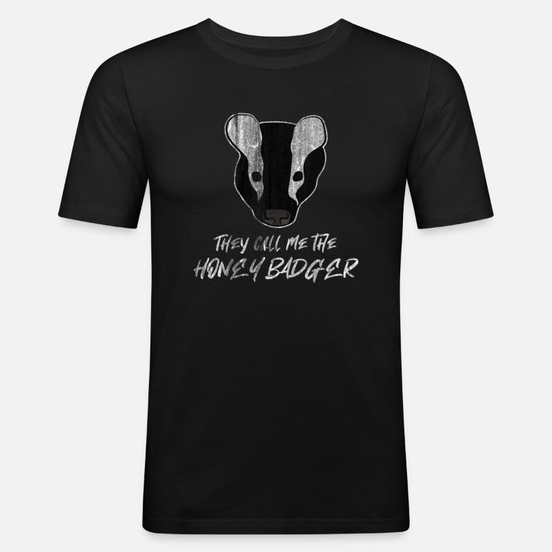 Honigdachs Honig - Männer Slim Fit T-Shirt - Schwarz