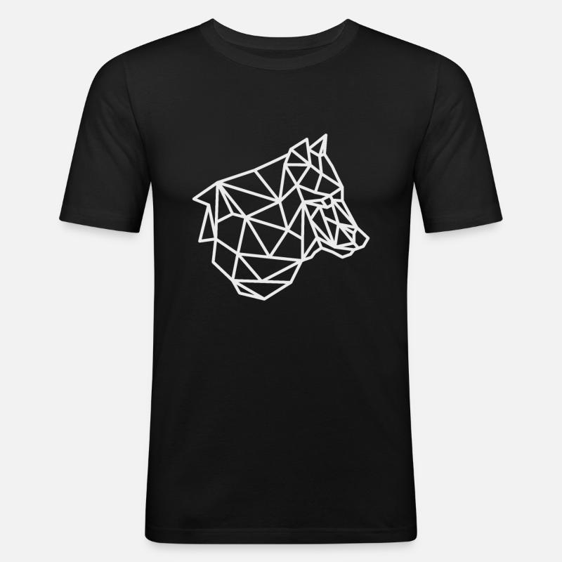 Wolf Jäger - Männer Slim Fit T-Shirt - Schwarz
